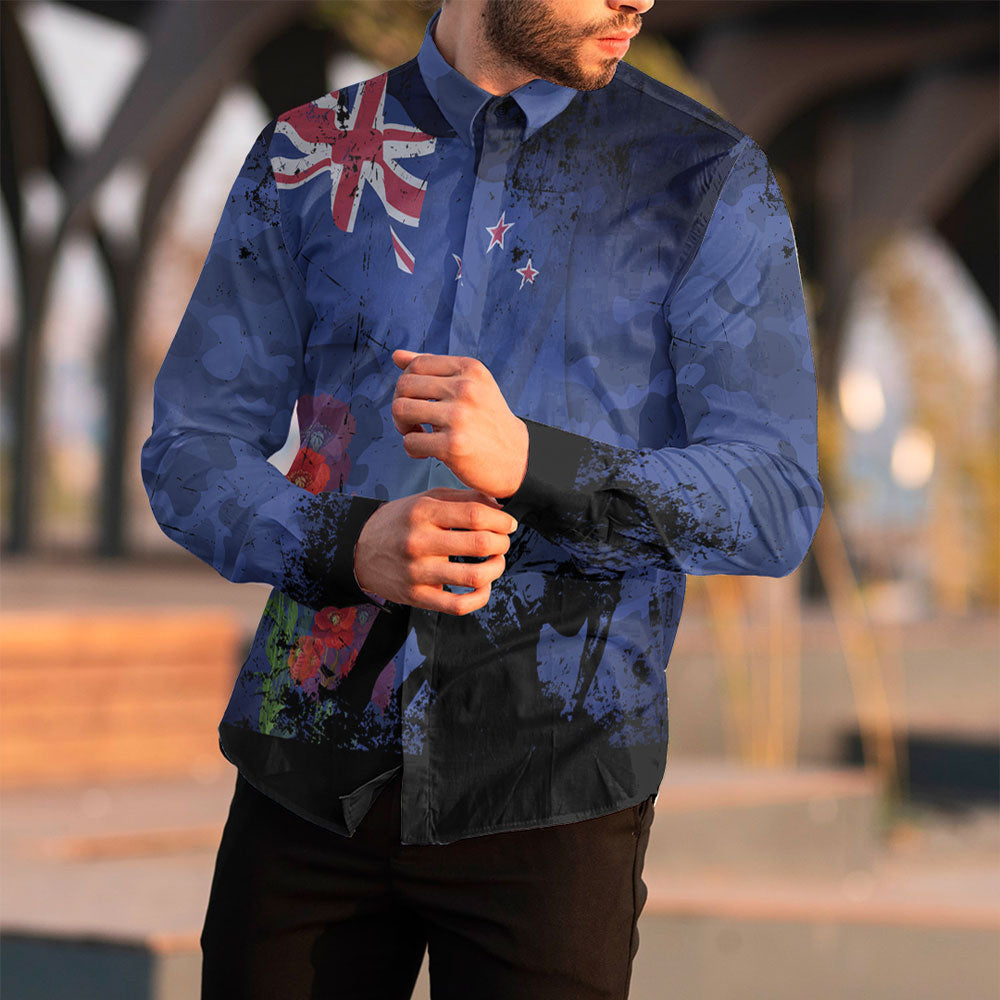 vibehoodie-clothing-new-zealand-anzac-day-soldier-poppy-camouflage-long-sleeve-button-shirt