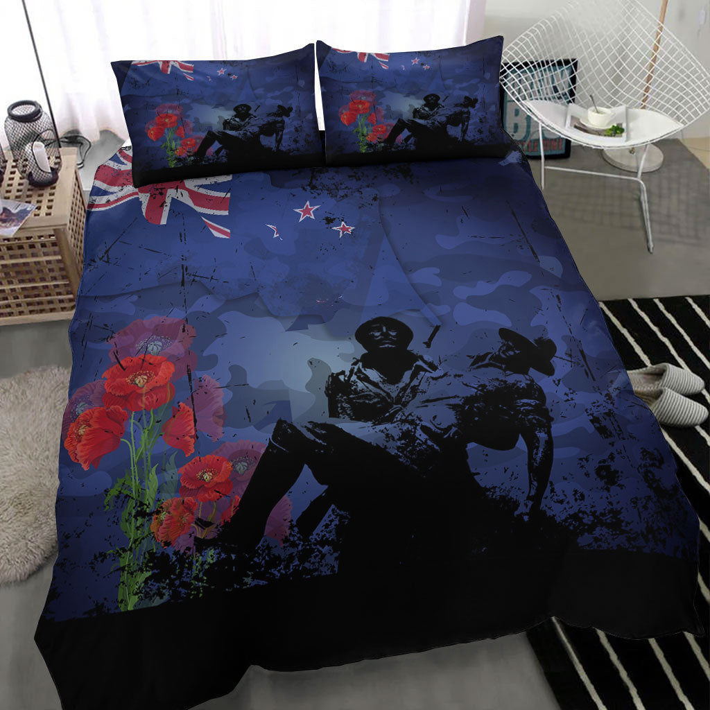 vibehoodie-bedding-set-new-zealand-anzac-day-soldier-poppy-camouflage-bedding-set