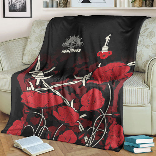 vibehoodie-blanket-custom-anzac-day-camouflage-poppy-barbed-wire-premium-blanket