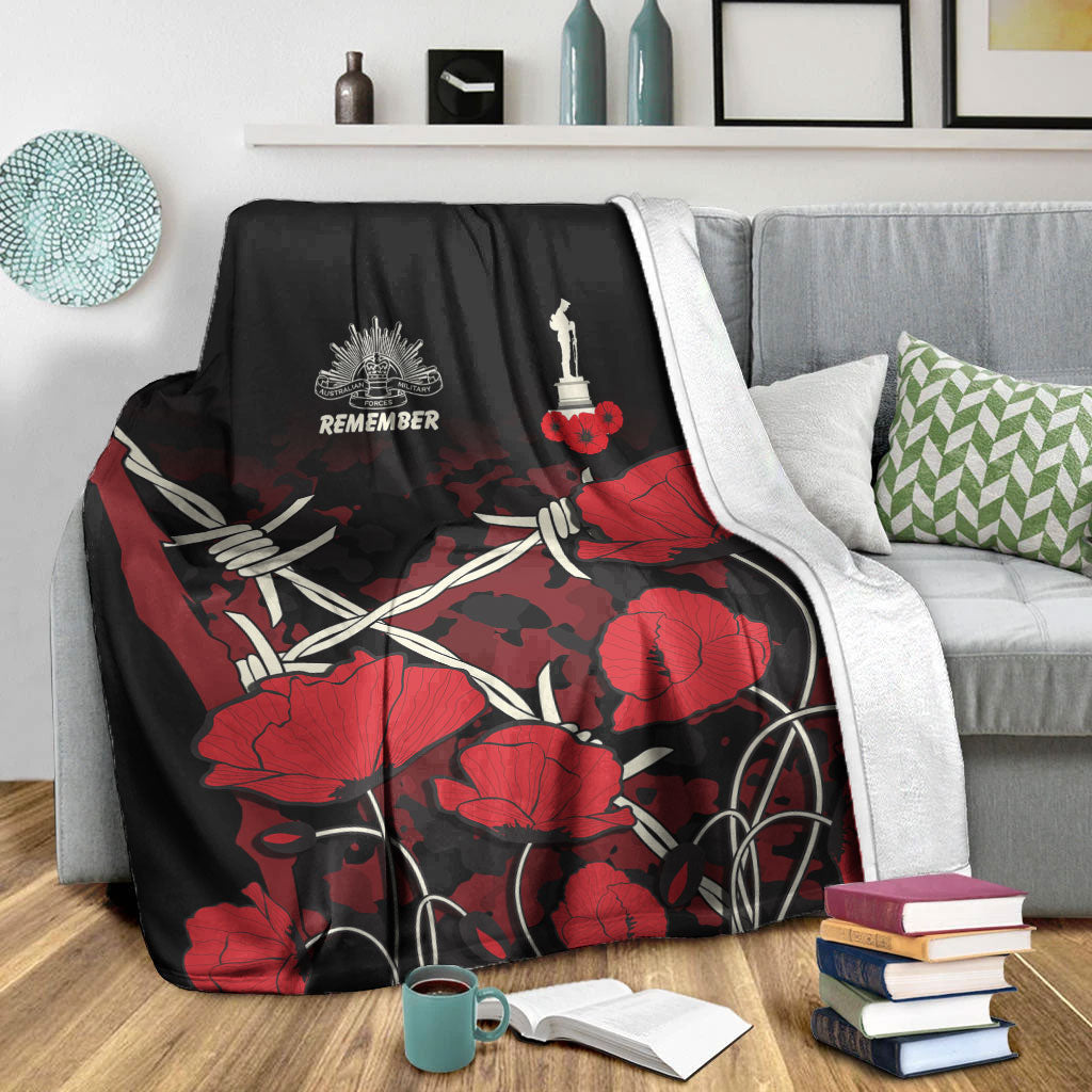 vibehoodie-blanket-anzac-day-camouflage-poppy-barbed-wire-premium-blanket