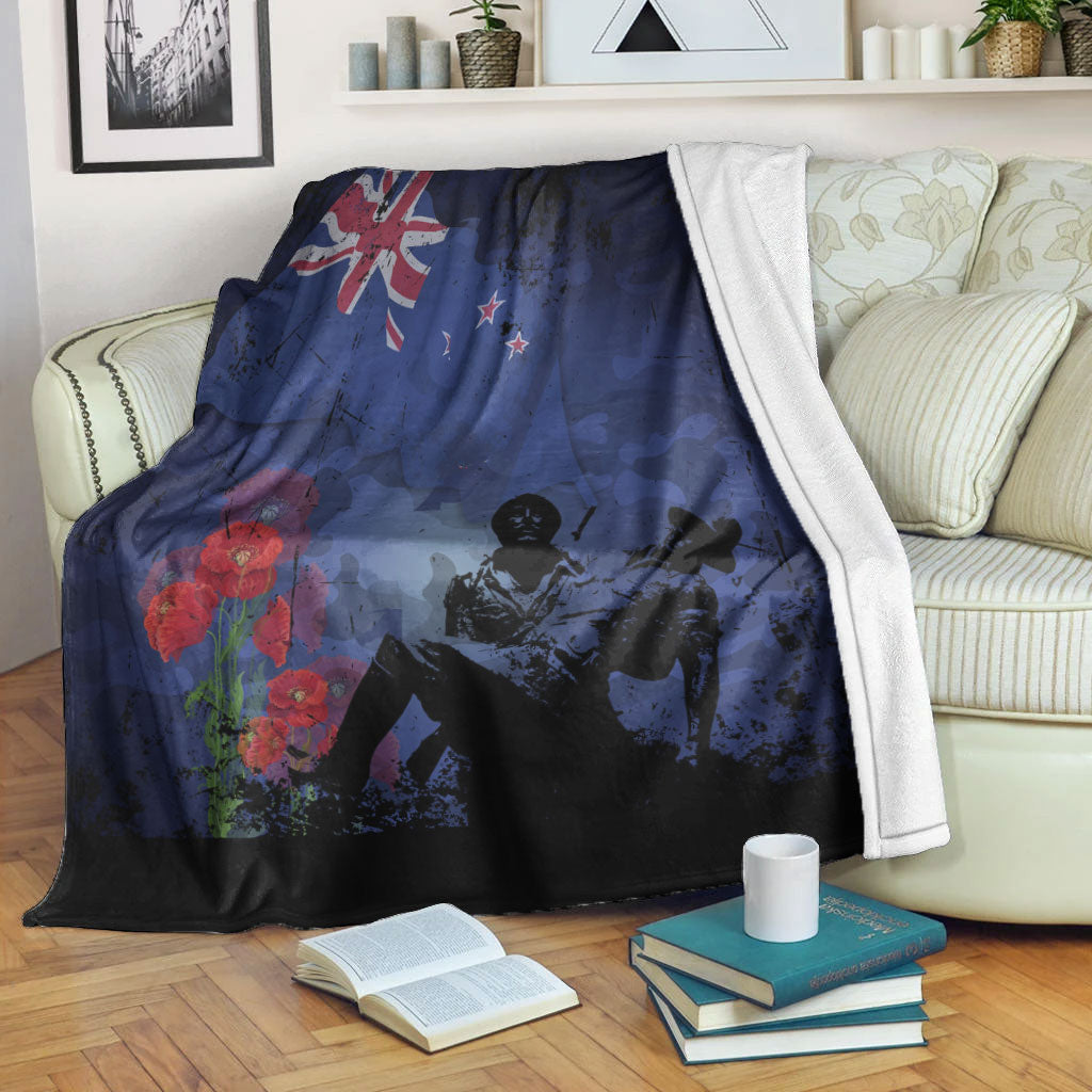 vibehoodie-blanket-new-zealand-anzac-day-soldier-poppy-camouflage-premium-blanket