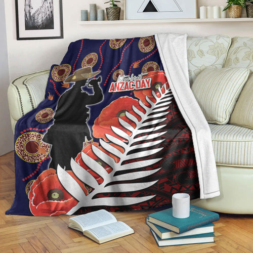 vibehoodie-blanket-anzac-day-fern-poppy-premium-blanket