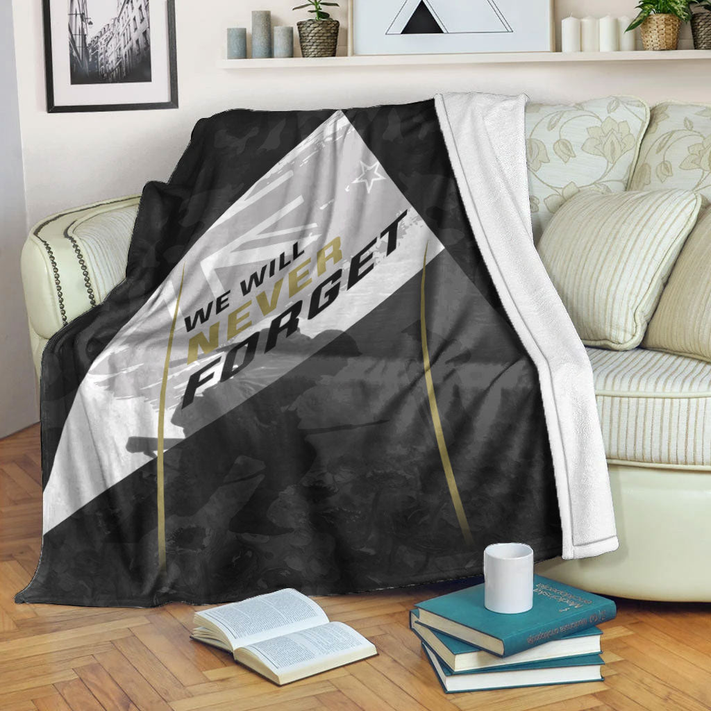 vibehoodie-blanket-custom-anzac-day-we-will-never-forget-premium-blanket