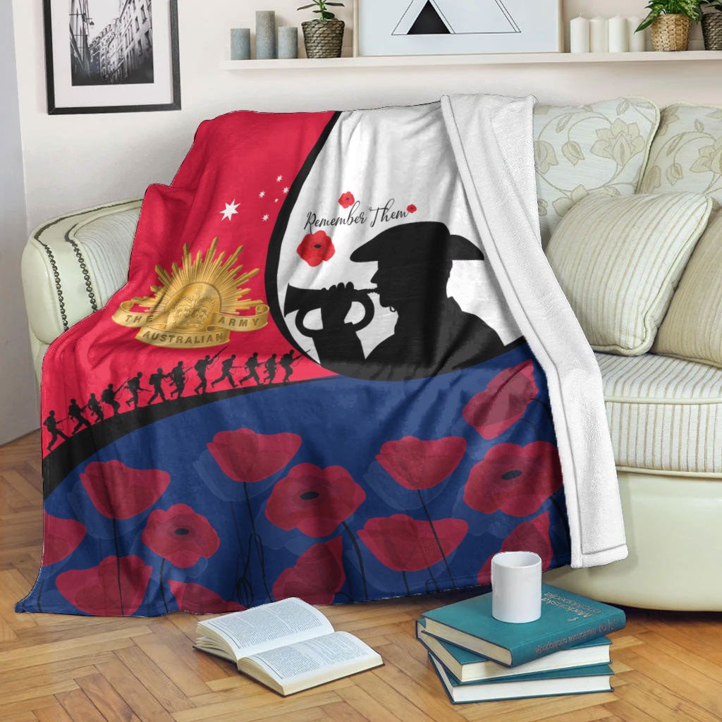 vibehoodie-blanket-australia-anzac-day-soldier-blowing-trumpet-premium-blanket