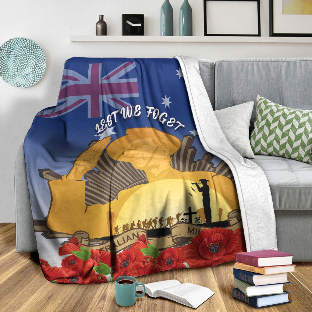 vibehoodie-blanket-custom-australia-anzac-day-soldier-salute-premium-blanket