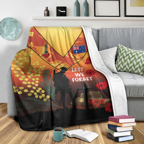vibehoodie-blanket-australia-anzac-lest-we-forget-2022-orange-premium-blanket