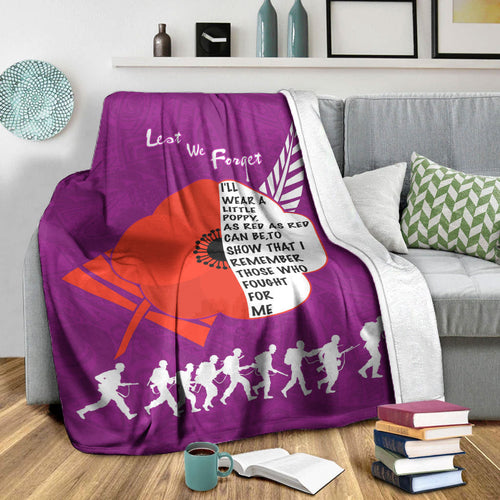 vibehoodie-blanket-custom-new-zealand-anzac-red-poopy-purple-premium-blanket