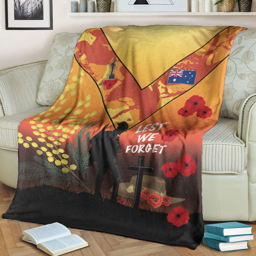 vibehoodie-blanket-australia-anzac-lest-we-forget-2022-orange-premium-blanket