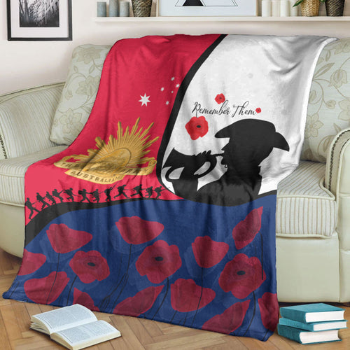 vibehoodie-blanket-australia-anzac-day-soldier-blowing-trumpet-premium-blanket