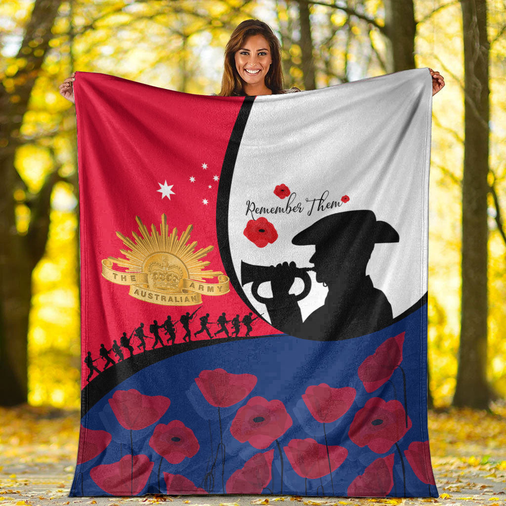 vibehoodie-blanket-australia-anzac-day-soldier-blowing-trumpet-premium-blanket