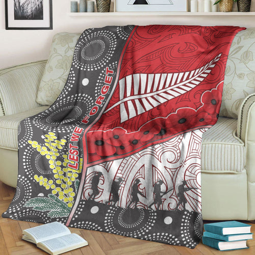 vibehoodie-blanket-custom-australia-indigenous-new-zealand-maori-anzac-red-premium-blanket