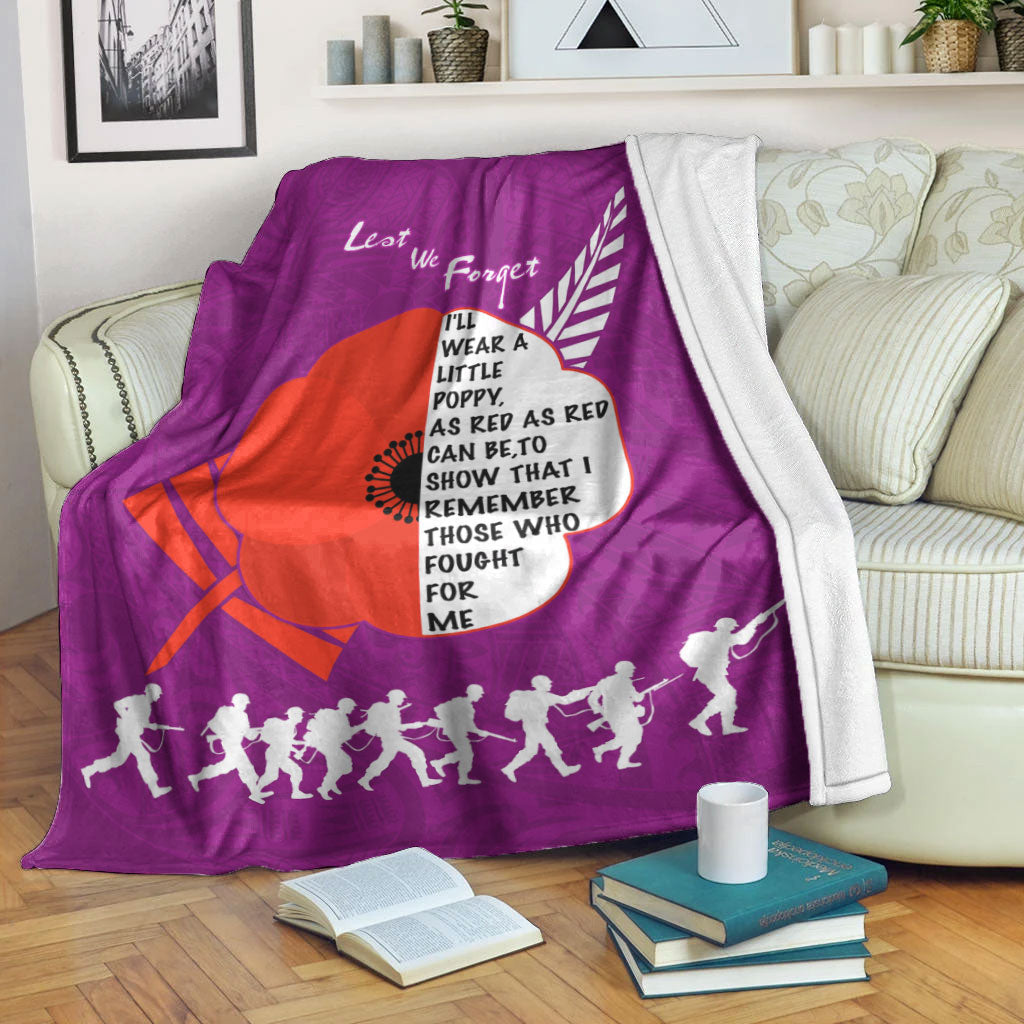 vibehoodie-blanket-custom-new-zealand-anzac-red-poopy-purple-premium-blanket