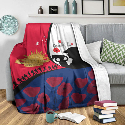 vibehoodie-blanket-australia-anzac-day-soldier-blowing-trumpet-premium-blanket
