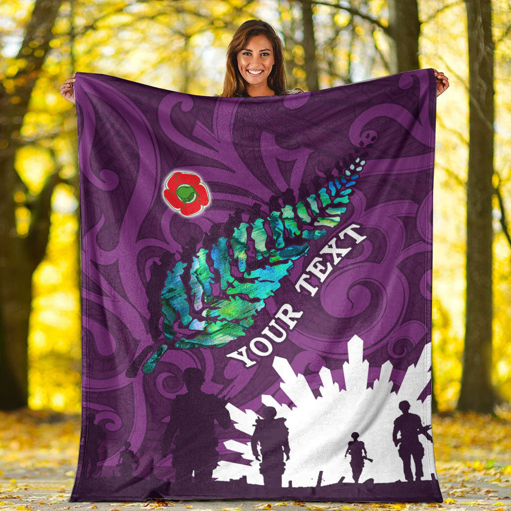 vibehoodie-blanket-custom-new-zealand-anzac-walking-in-the-sun-purple-premium-blanket