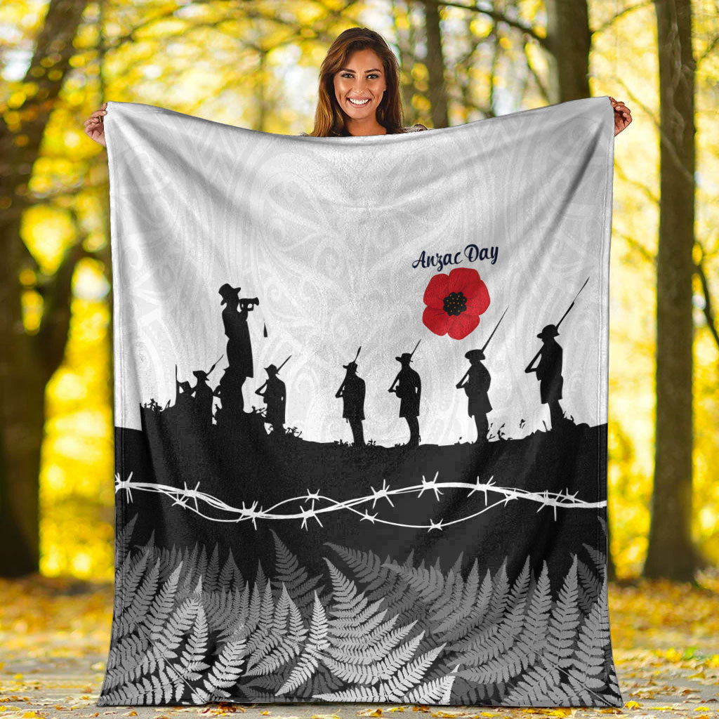 vibehoodie-blanket-new-zealand-anzac-day-silhouette-soldier-premium-blanket