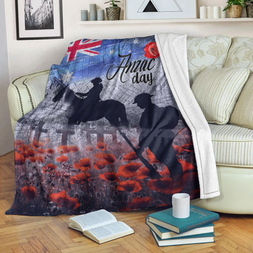 vibehoodie-blanket-anzac-day-lest-we-forget-vintage-poppies-premium-blanket