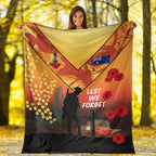 vibehoodie-blanket-custom-australia-anzac-lest-we-forget-2022-orange-premium-blanket