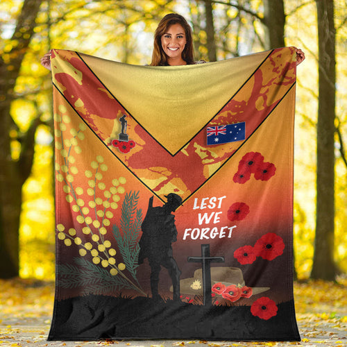 vibehoodie-blanket-custom-australia-anzac-lest-we-forget-2022-orange-premium-blanket