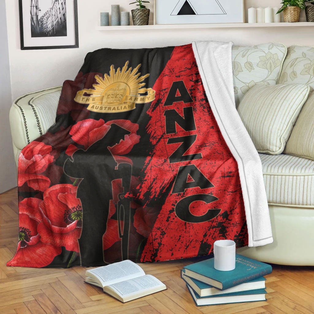 vibehoodie-blanket-anzac-day-soldier-silhouette-remembrance-premium-blanket