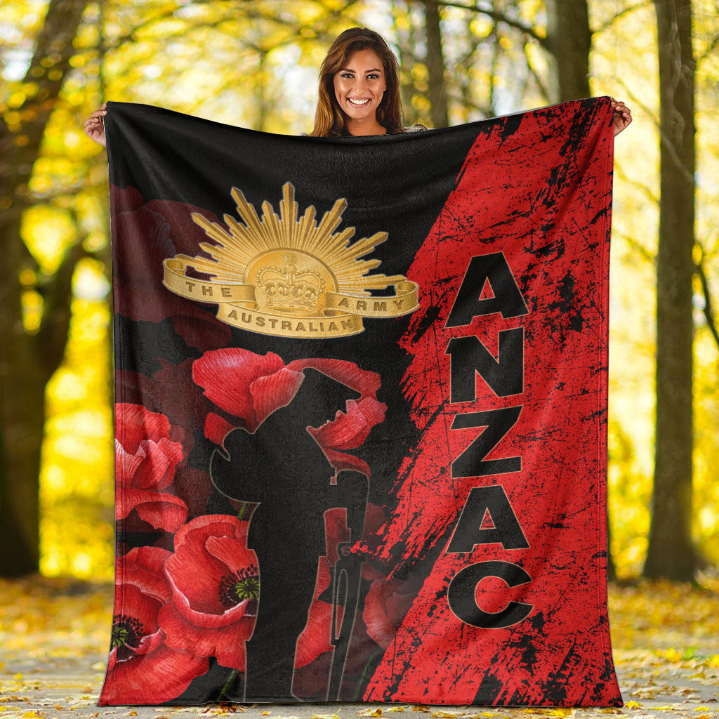 vibehoodie-blanket-anzac-day-soldier-silhouette-remembrance-premium-blanket