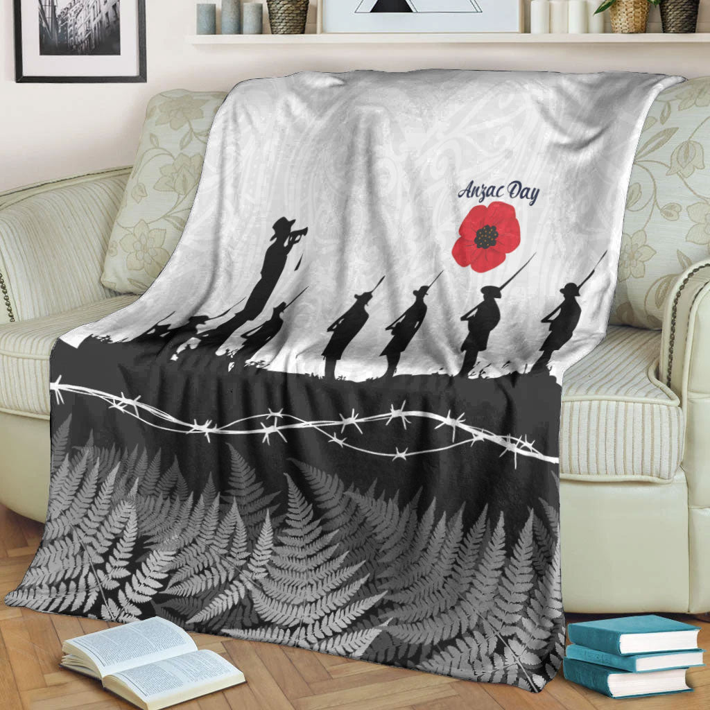 vibehoodie-blanket-new-zealand-anzac-day-silhouette-soldier-premium-blanket