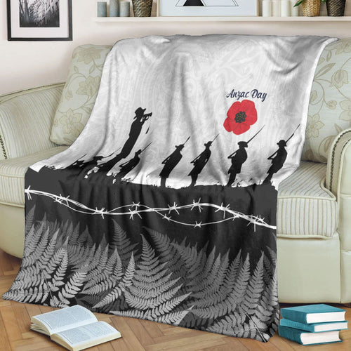 vibehoodie-blanket-new-zealand-anzac-day-silhouette-soldier-premium-blanket
