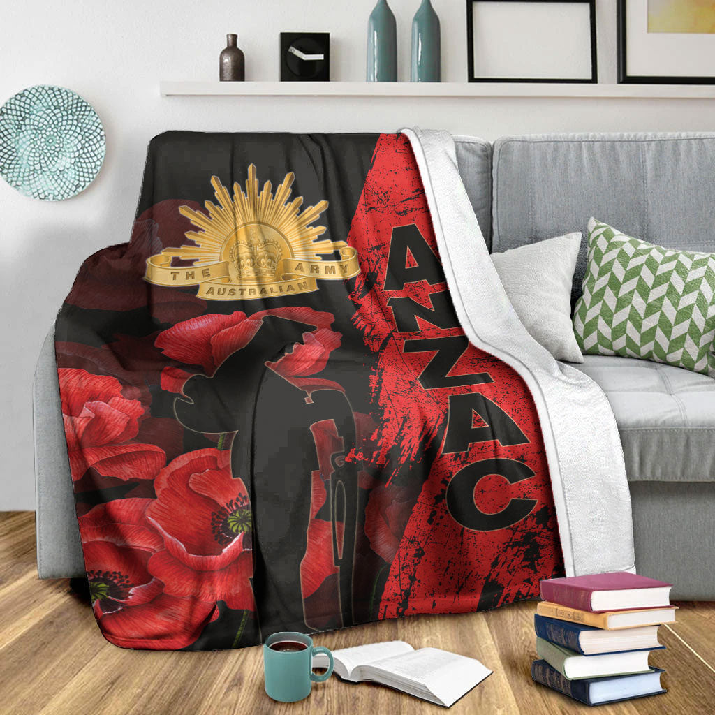 vibehoodie-blanket-anzac-day-soldier-silhouette-remembrance-premium-blanket