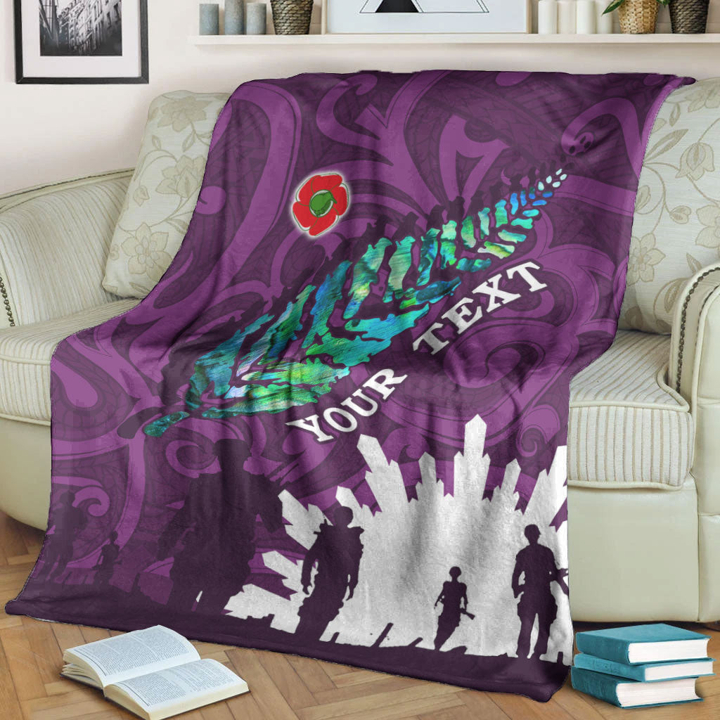 vibehoodie-blanket-custom-new-zealand-anzac-walking-in-the-sun-purple-premium-blanket
