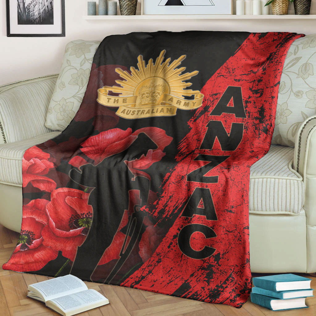 vibehoodie-blanket-anzac-day-soldier-silhouette-remembrance-premium-blanket