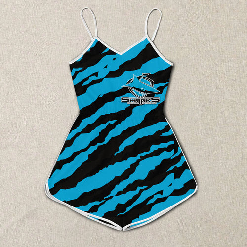 cronulla-sutherland-sharks-women-rompers-custom-text-nrl