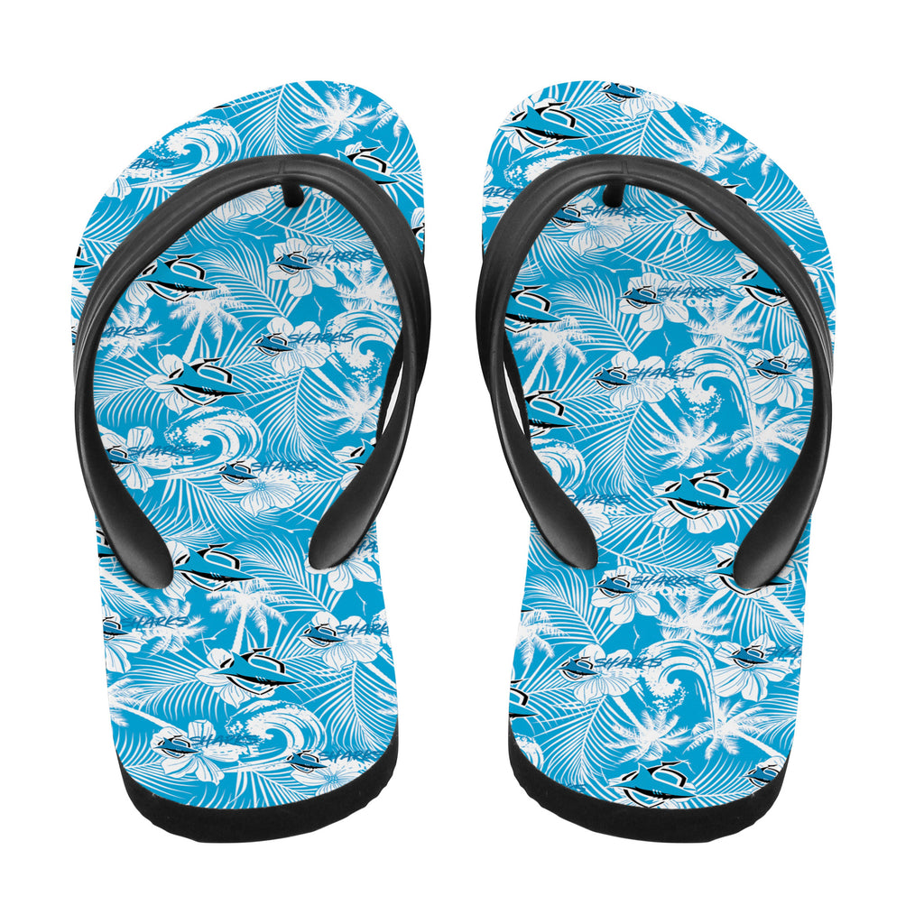 cronulla-sutherland-sharks-flip-flop-tropical-seamless-nrl