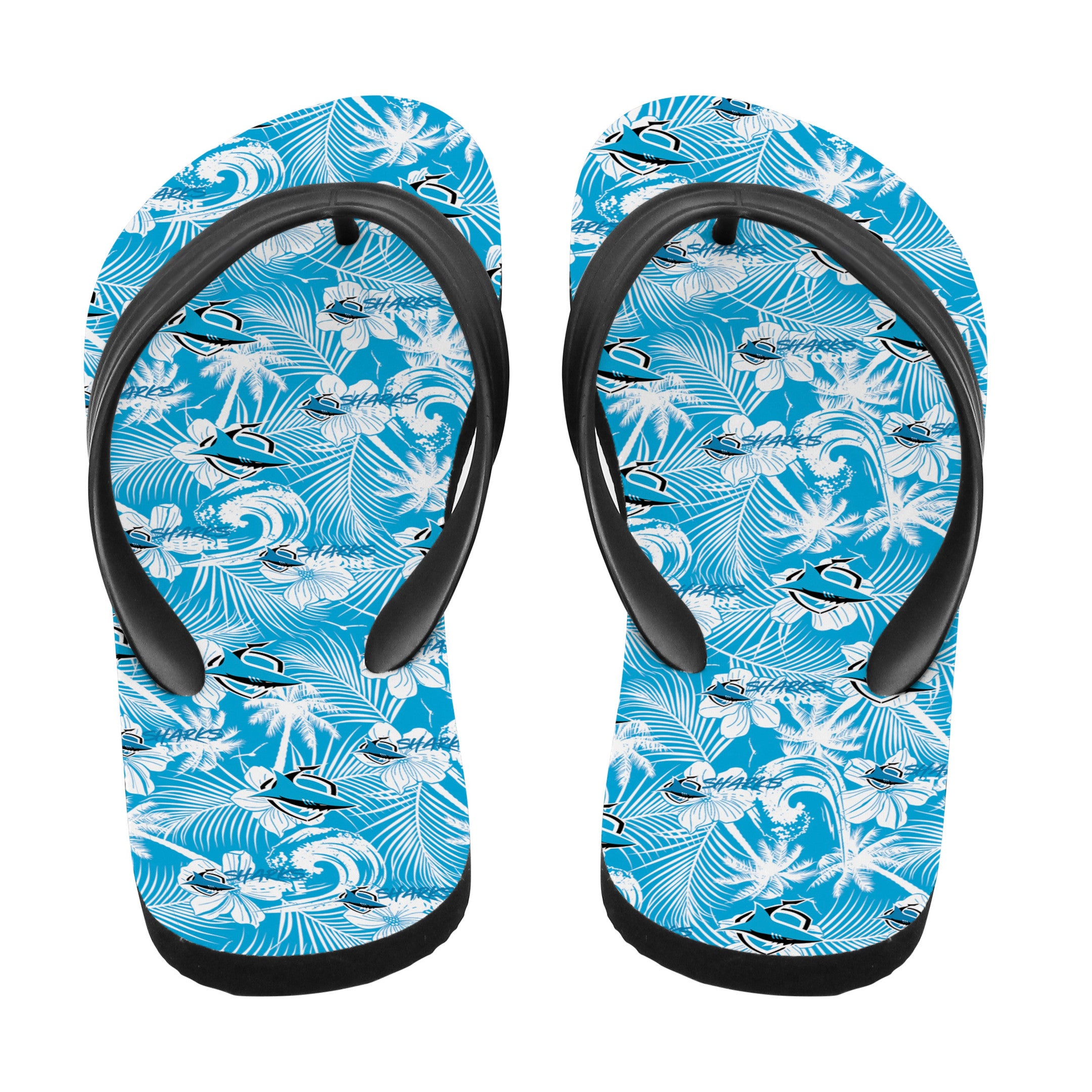 cronulla-sutherland-sharks-flip-flop-tropical-seamless-nrl