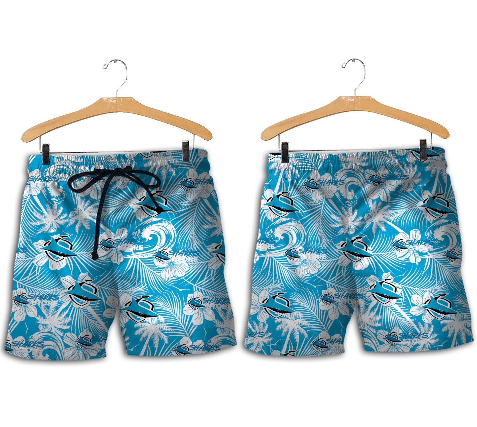 cronulla-sutherland-sharks-men-shorts-tropical-seamless-nrl