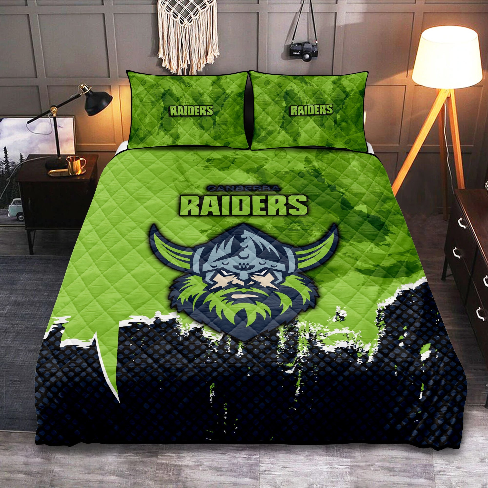 canberra-raiders-quilt-bed-set-net-pattern-grunge-style-nrl