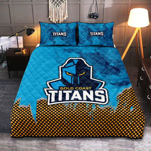 gold-coast-titans-quilt-bed-set-net-pattern-grunge-style-nrl