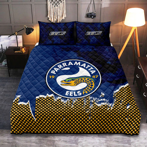 parramatta-eels-quilt-bed-set-net-pattern-grunge-style-nrl