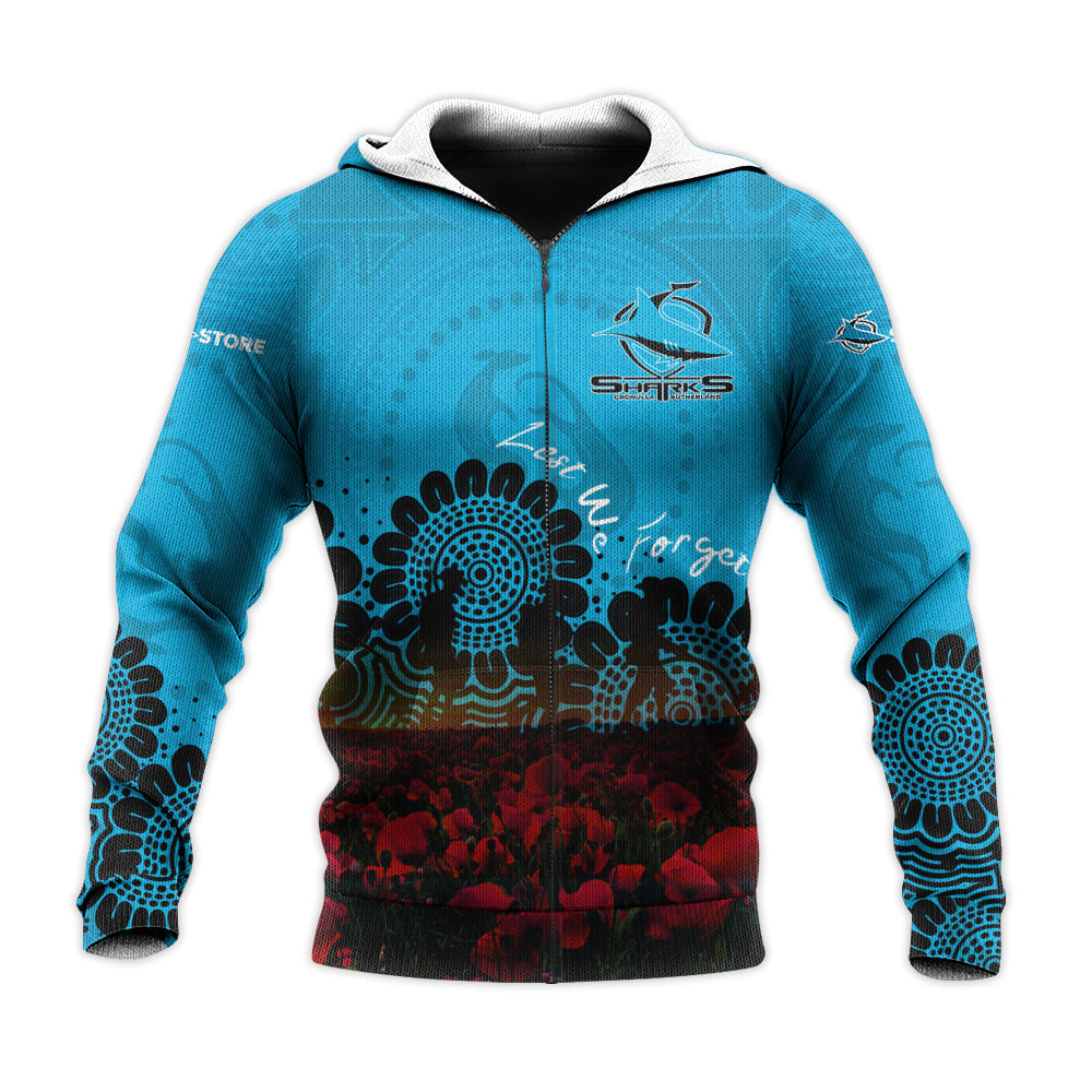 cronulla-sutherland-sharks-hoodie-aboriginal-rugby-anzac-day-poppy-with-soldiers-nrl