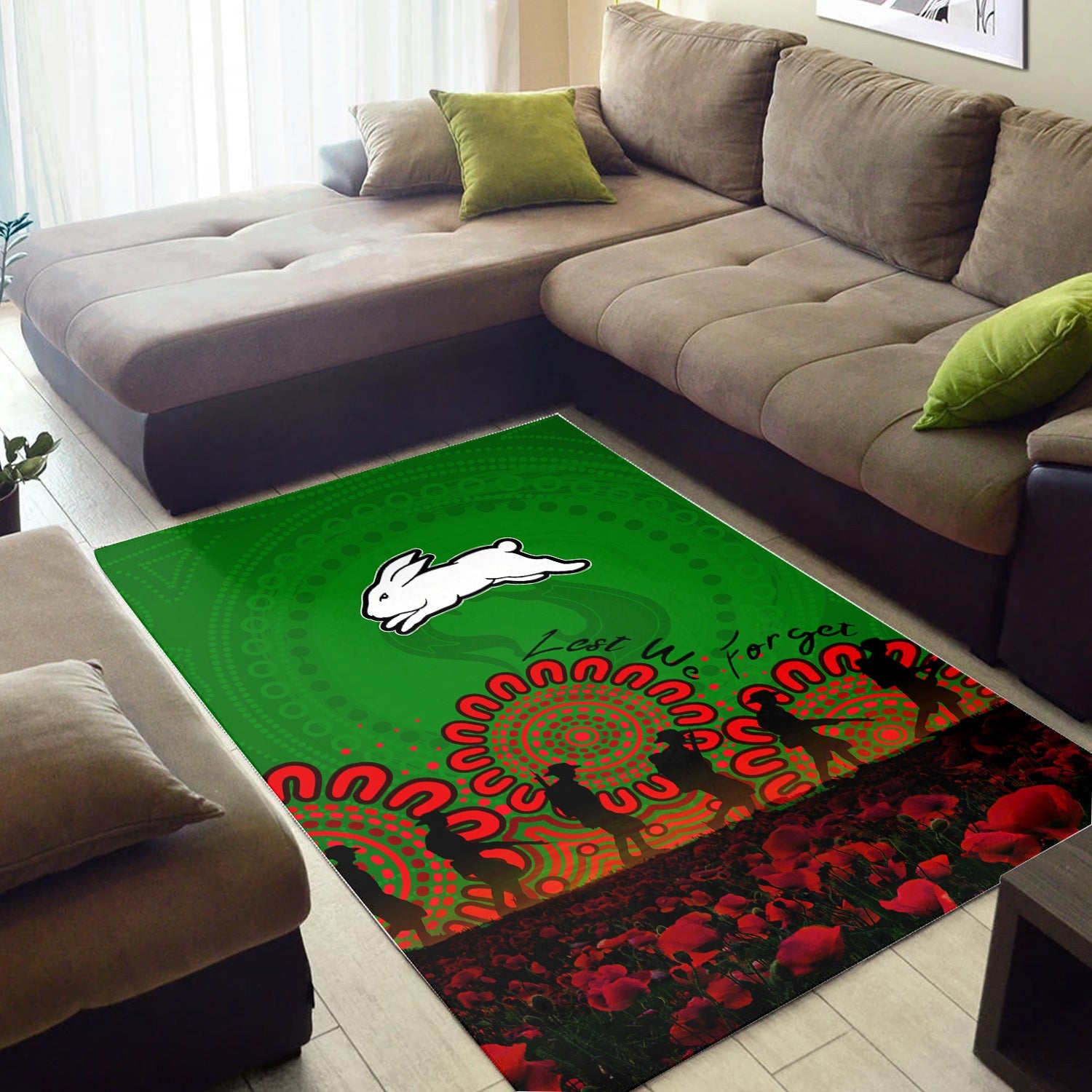 south-sydney-rabbitohs-area-rug-aboriginal-rugby-anzac-day-poppy-with-soldiers-nrl