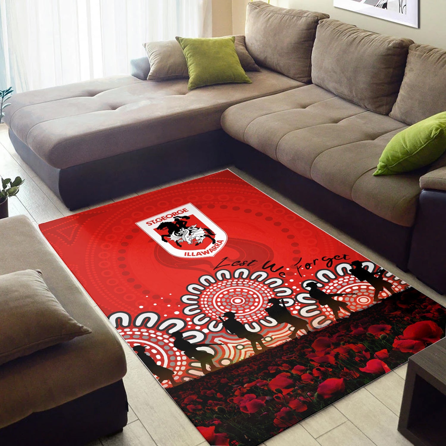 st-george-illawarra-dragons-area-rug-aboriginal-rugby-anzac-day-poppy-with-soldiers-nrl
