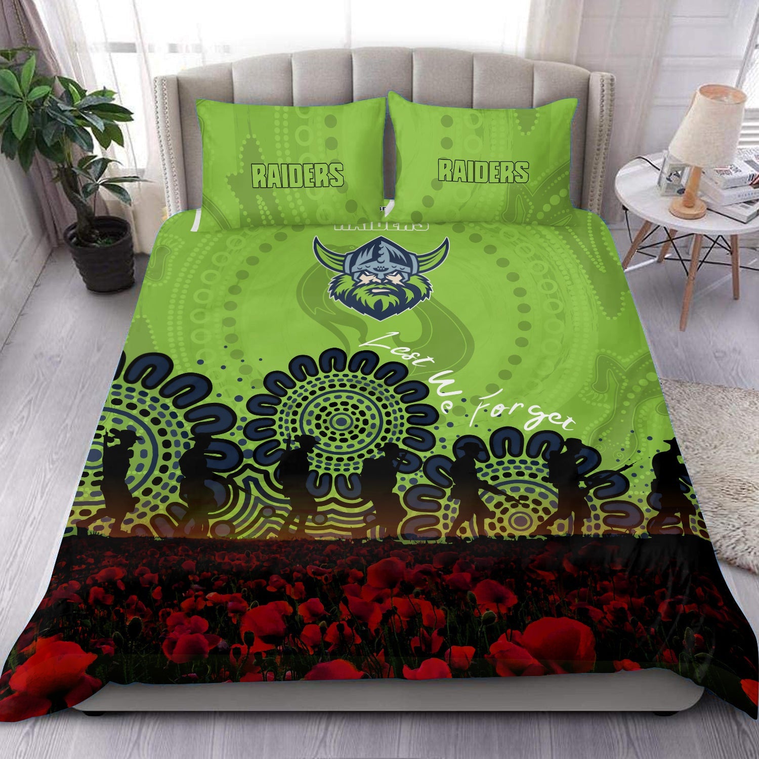 canberra-raiders-bedding-set-aboriginal-rugby-anzac-day-poppy-with-soldiers-nrl