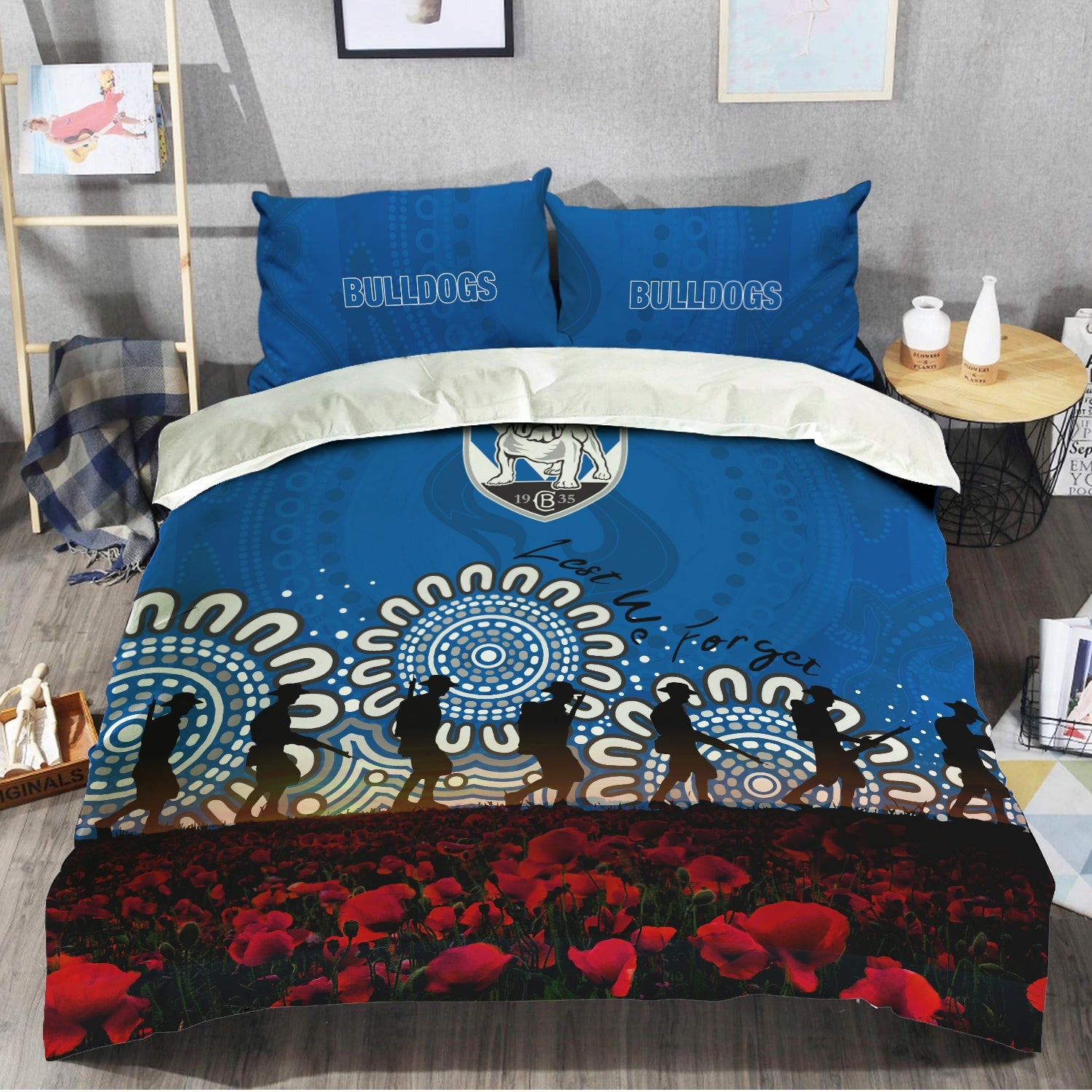 canterbury-bankstown-bulldogs-bedding-set-aboriginal-rugby-anzac-day-poppy-with-soldiers-nrl