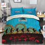 gold-coast-titans-bedding-set-aboriginal-rugby-anzac-day-poppy-with-soldiers-nrl