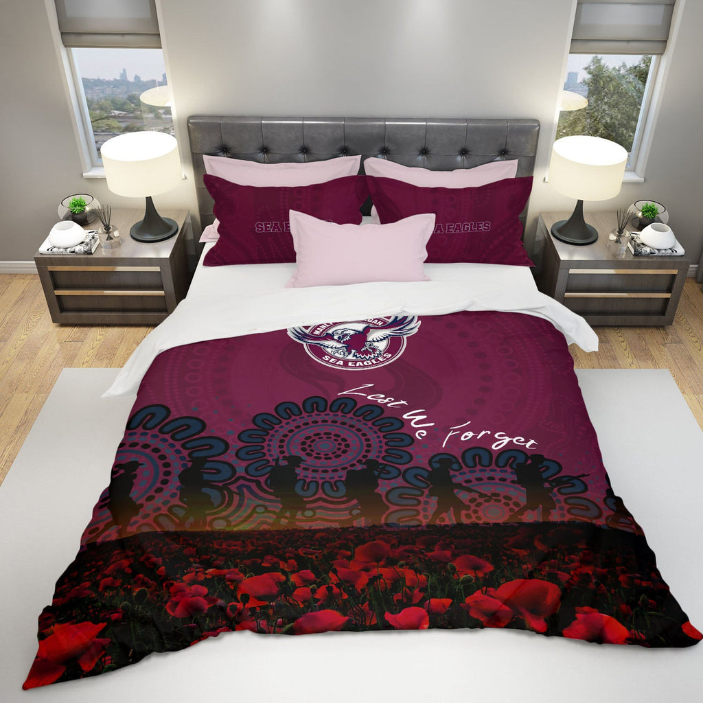 manly-warringah-sea-eagles-bedding-set-aboriginal-rugby-anzac-day-poppy-with-soldiers-nrl