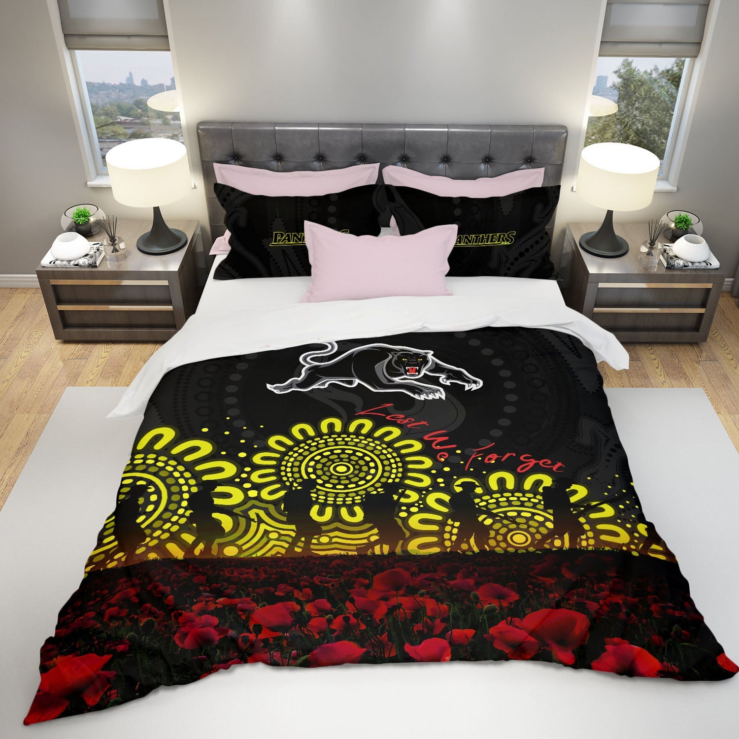 penrith-panthers-bedding-set-aboriginal-rugby-anzac-day-poppy-with-soldiers-nrl
