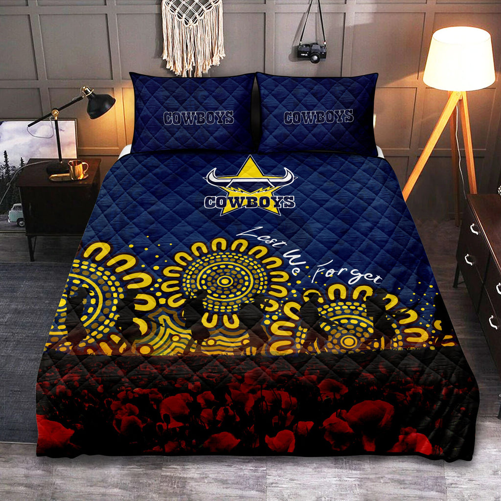 north-queensland-cowboys-quilt-bed-set-aboriginal-rugby-anzac-day-poppy-with-soldiers-nrl