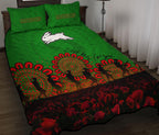 south-sydney-rabbitohs-quilt-bed-set-aboriginal-rugby-anzac-day-poppy-with-soldiers-nrl