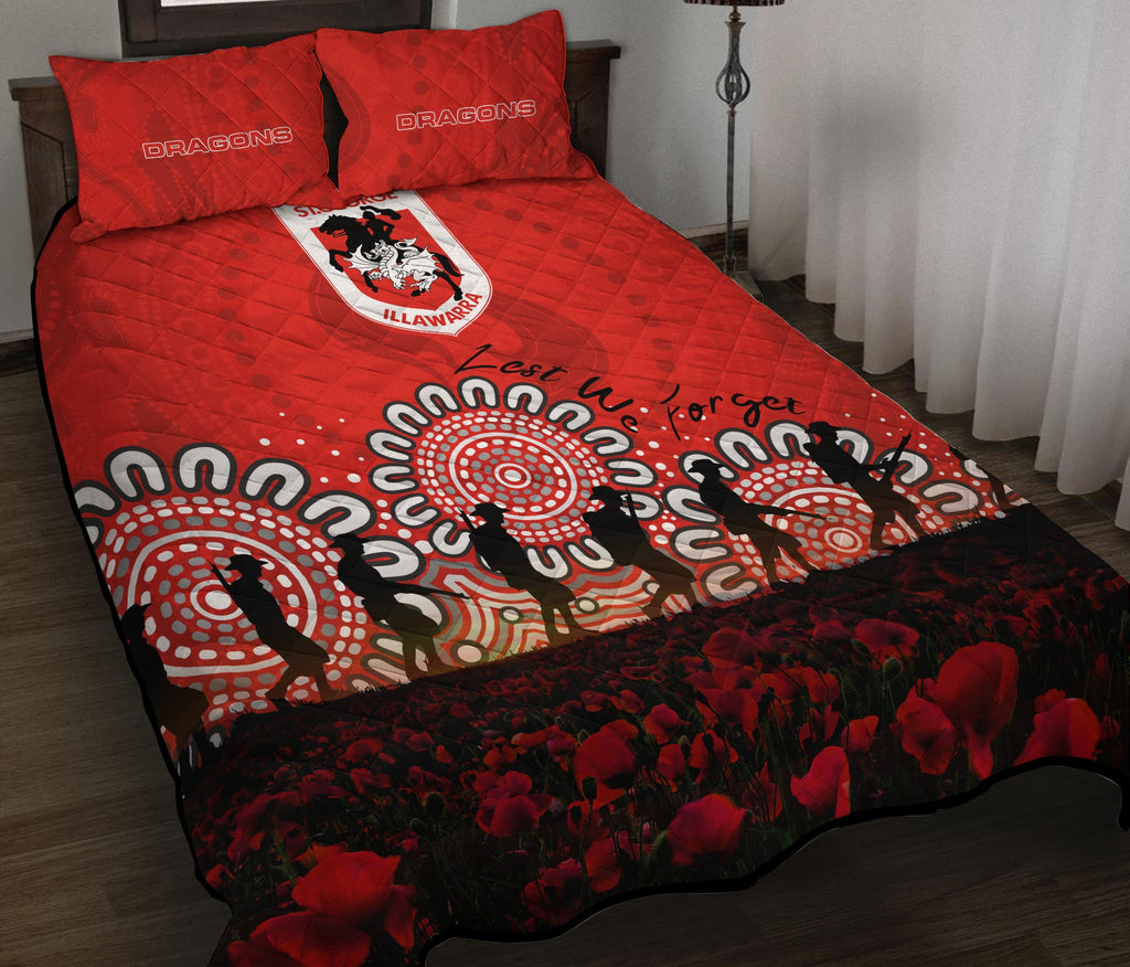 st-george-illawarra-dragons-quilt-bed-set-aboriginal-rugby-anzac-day-poppy-with-soldiers-nrl