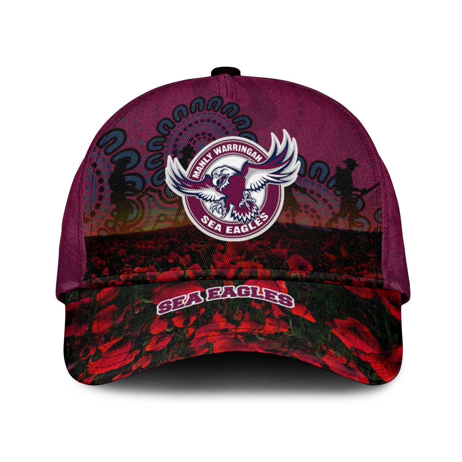 manly-warringah-sea-eagles-cap-aboriginal-rugby-anzac-day-poppy-with-soldiers-nrl
