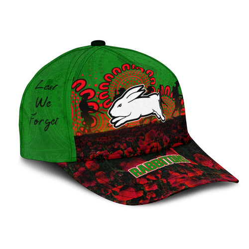 south-sydney-rabbitohs-cap-aboriginal-rugby-anzac-day-poppy-with-soldiers-nrl
