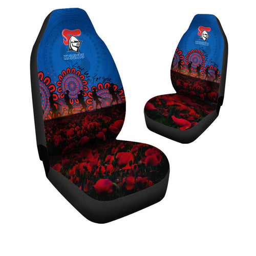 newcastle-knights-car-seat-covers-aboriginal-rugby-anzac-day-poppy-with-soldiers-nrl